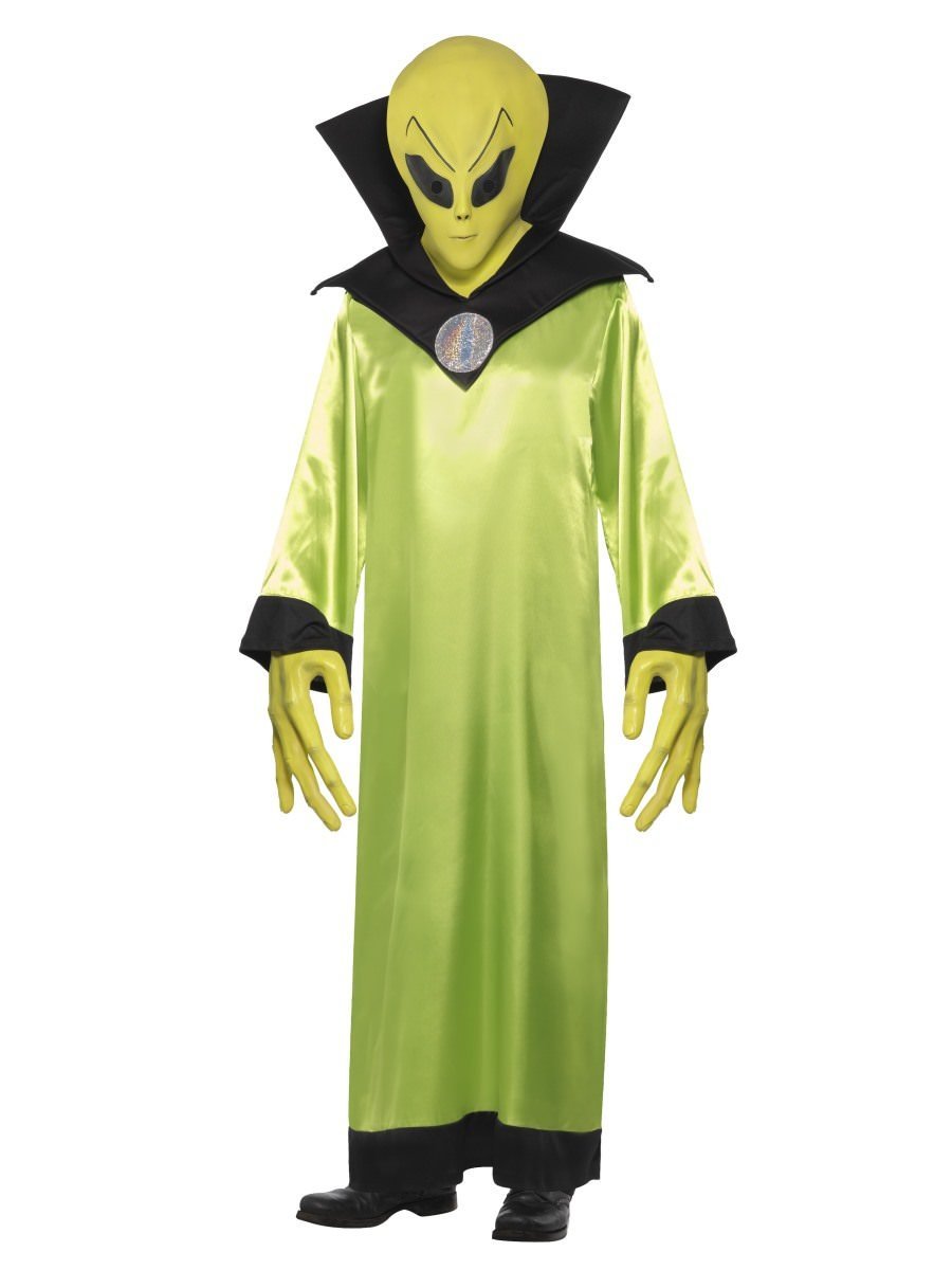 Alien Lord Costume Adult Robe Green Black Glow In The Dark 1