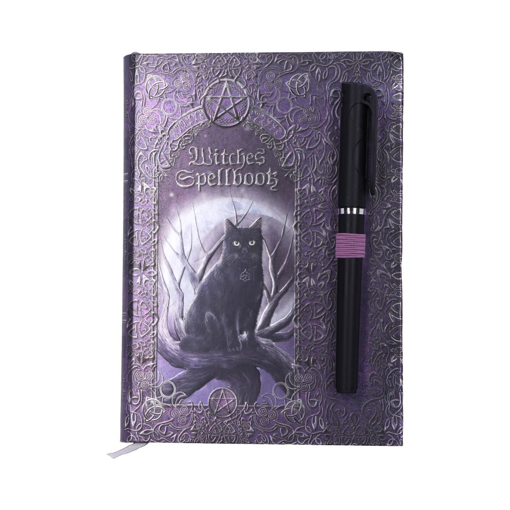 Embossed Black Cat Witches Spell Book A5 Journal with Pen P6 1