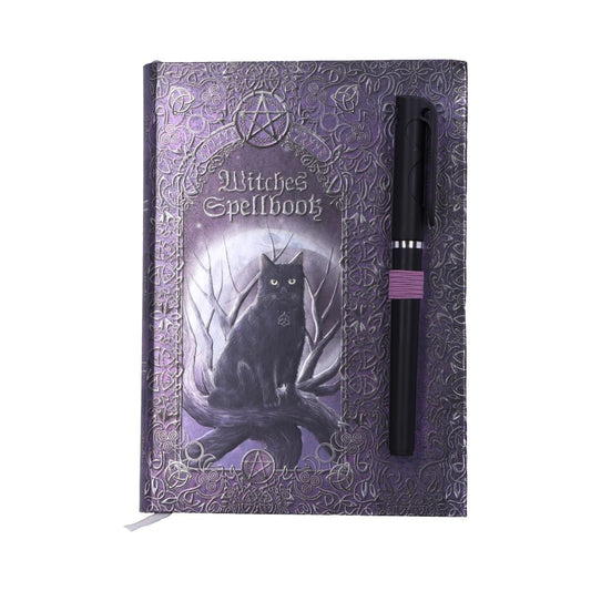 Embossed Black Cat Witches Spell Book A5 Journal with Pen P6 1