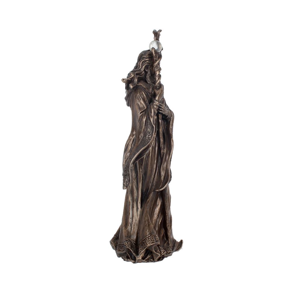Bronze Wizard Merlin Figurine Arthurian Magic Sorcerer Ornament 28cm 6