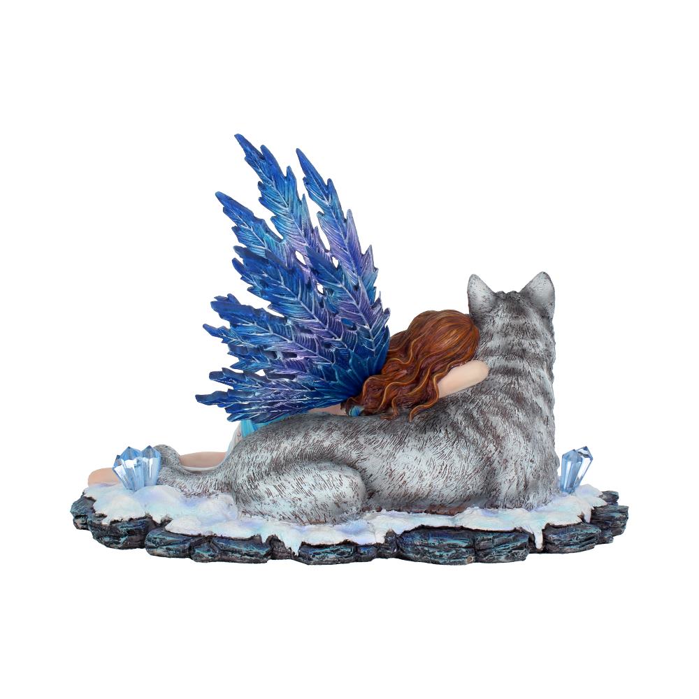 Lupiana Wolf Ornament 34cm Blue Fairy Polyresin Statue 4