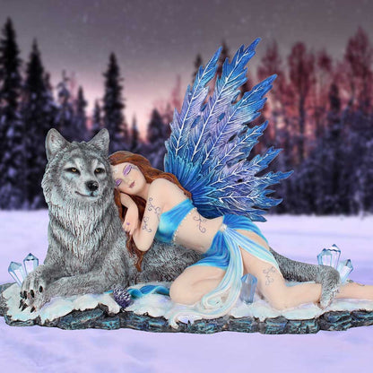 Lupiana Wolf Ornament 34cm Blue Fairy Polyresin Statue 7