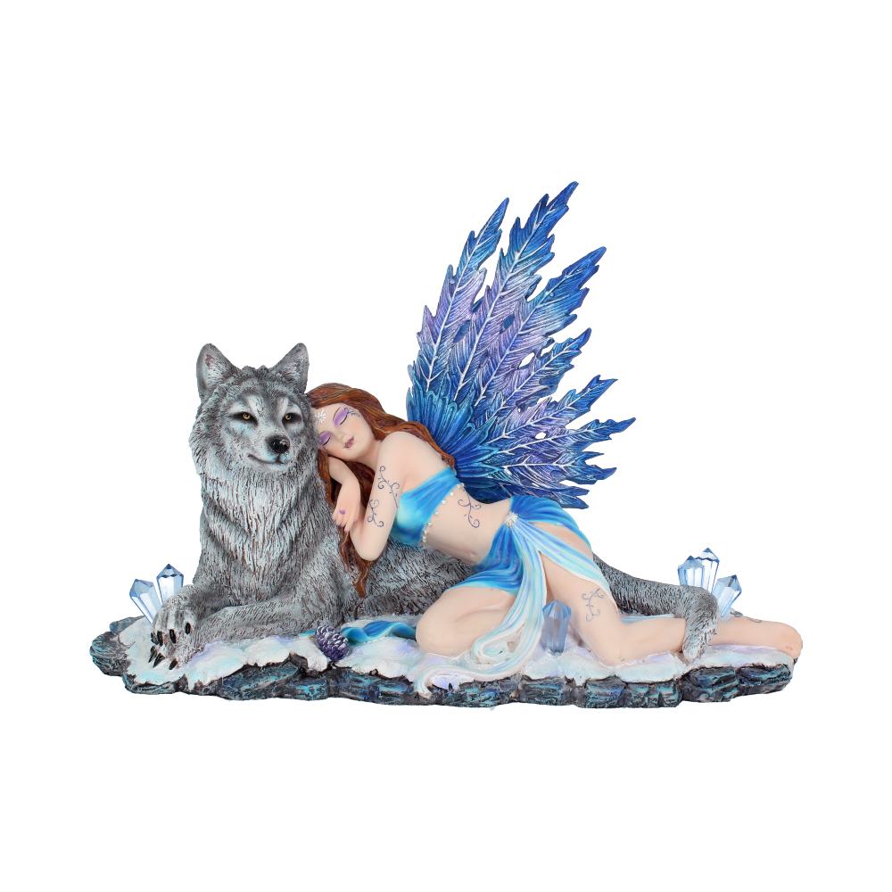 Lupiana Wolf Ornament 34cm Blue Fairy Polyresin Statue 1
