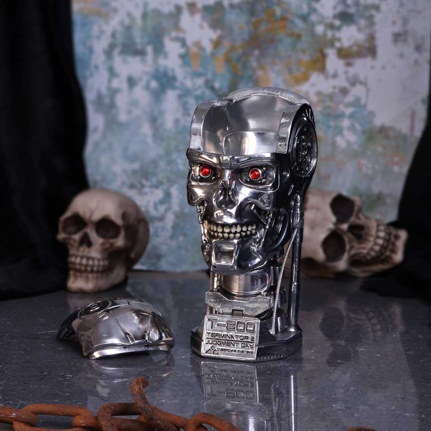 T800 Terminator 2 Judgement Day T2 Head Box Movie Merchandise 21cm Statue 8