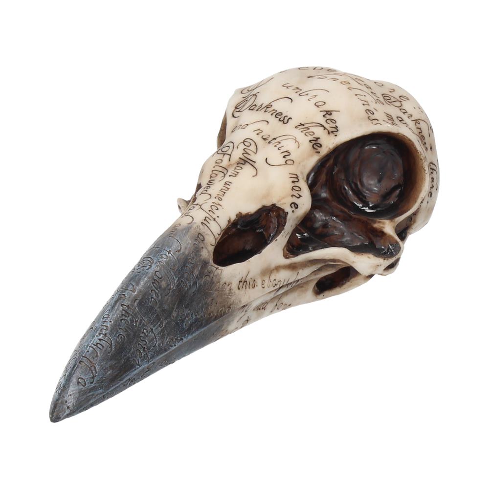 Edgars Raven Skull Figurine Edgar Allen Poe Ornament Edgars 21cm 2