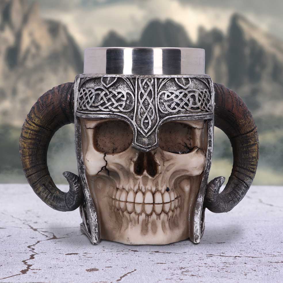 Viking Skull Helmet Tankard Historical Mug 19cm 7