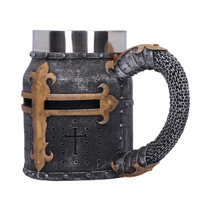 Crusader Medieval Knight Chainmail Tankard Historical Helmet Mug 17cm