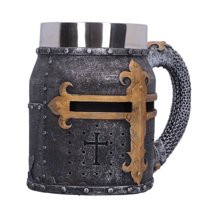 Crusader Medieval Knight Chainmail Tankard Historical Helmet Mug 17cm