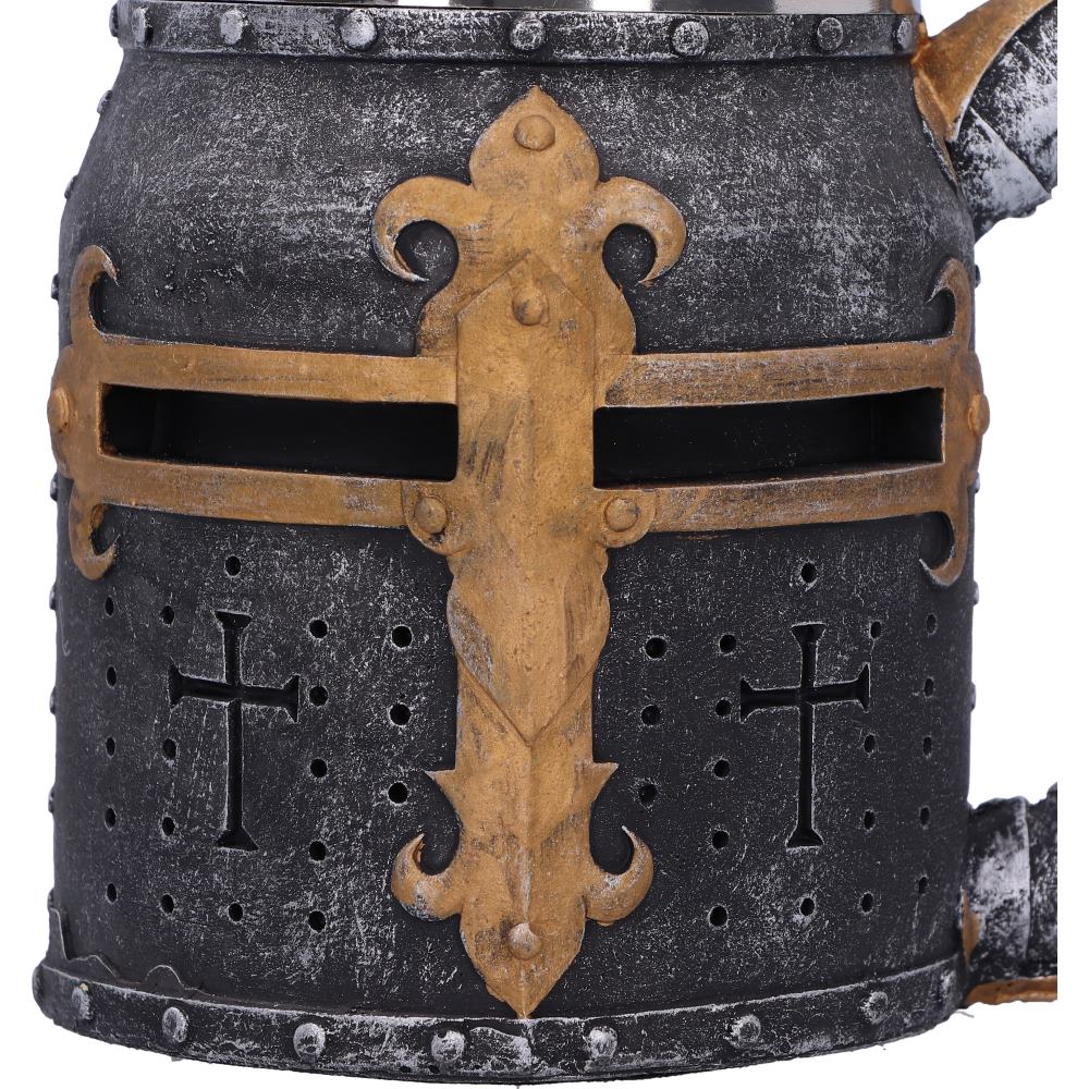 Crusader Medieval Knight Chainmail Tankard Historical Helmet Mug 17cm