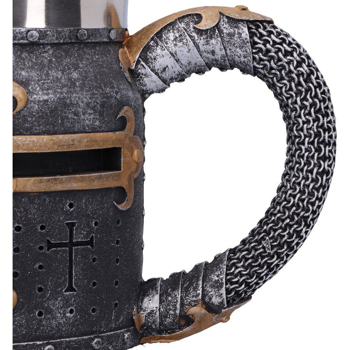 Crusader Medieval Knight Chainmail Tankard Historical Helmet Mug 17cm
