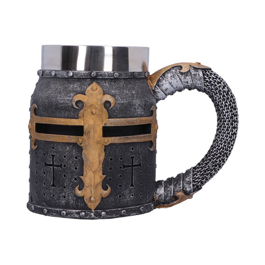 Crusader Medieval Knight Chainmail Tankard Historical Helmet Mug 17cm 1