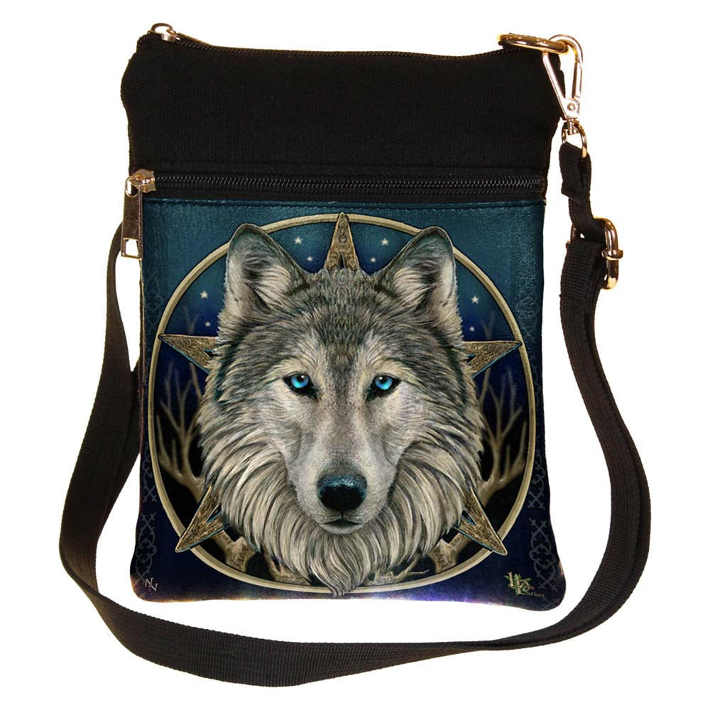 Small The Wild One Fantasy Wolf Shoulder Bag by Lisa Parker 23cm 1