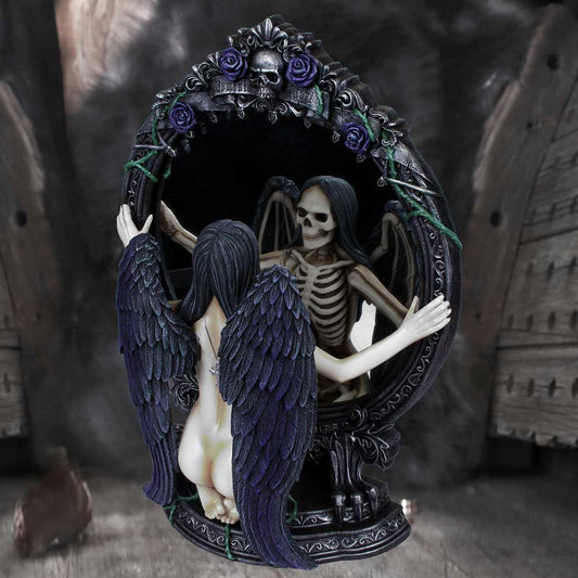Fates Reflection Gothic Mirror Female Skeleton Ornament 33cm 2