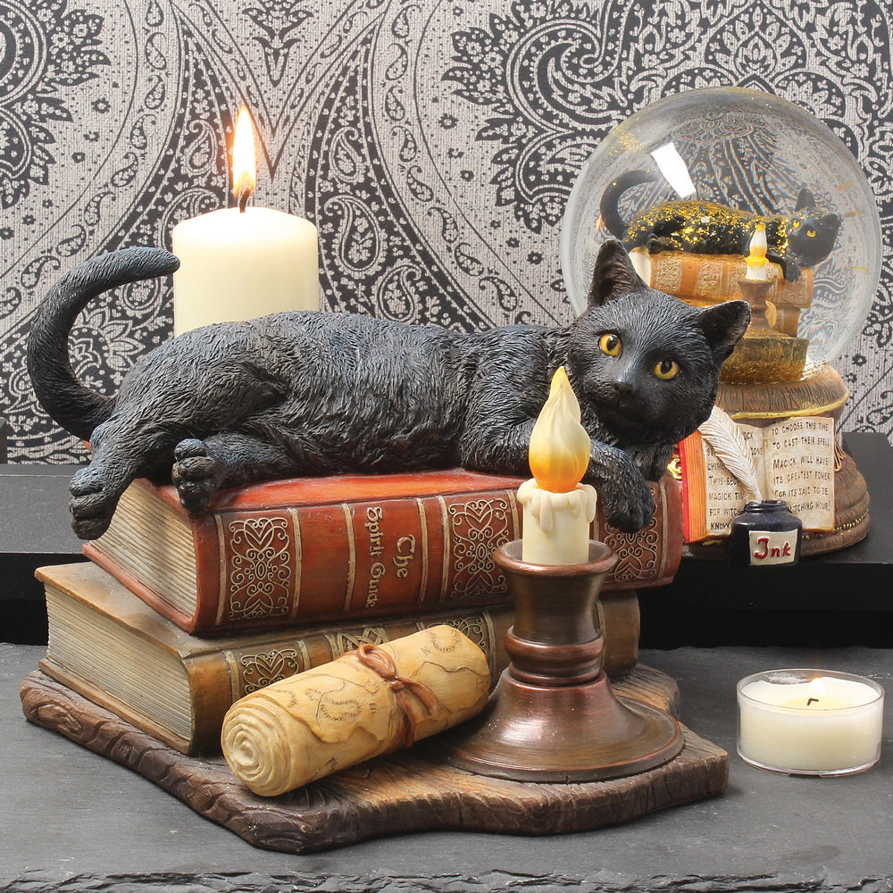 Witching Hour Cat Figurine by Lisa Parker Black Candle Ornament 20.5cm 7