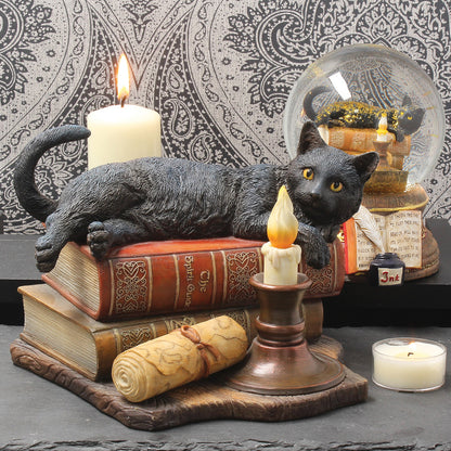 Witching Hour Cat Figurine by Lisa Parker Black Candle Ornament 20.5cm 7