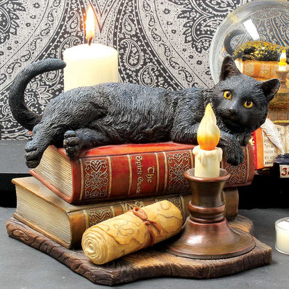 Witching Hour Cat Figurine by Lisa Parker Black Candle Ornament 20.5cm 8