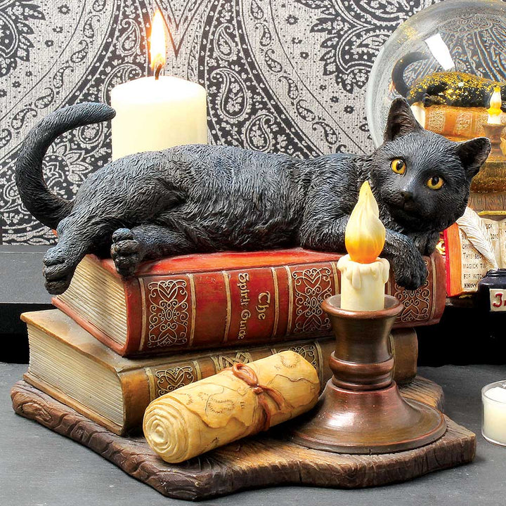 Witching Hour Cat Figurine by Lisa Parker Black Candle Ornament 20.5cm