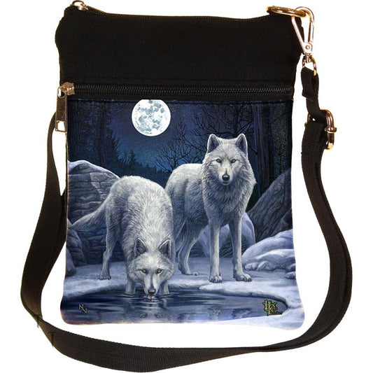 Small Warriors of Winter Wolf Shoulder Bag by Lisa Parker 23cm 1