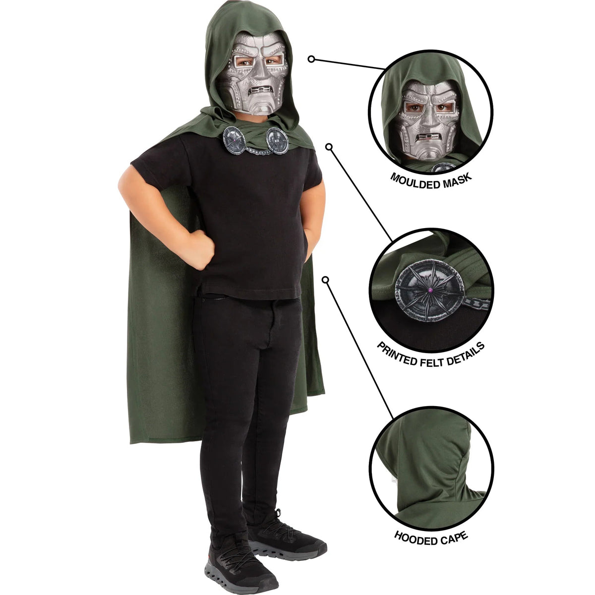 Marvel Avengers Doomsday Doctor Doom Cape and Mask Set for Kids - Image 3