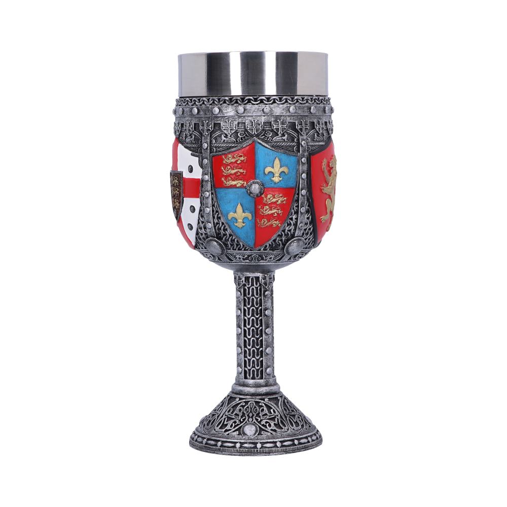 English Three Lions Shield St George Henry IV Wine Goblet 17cm 1
