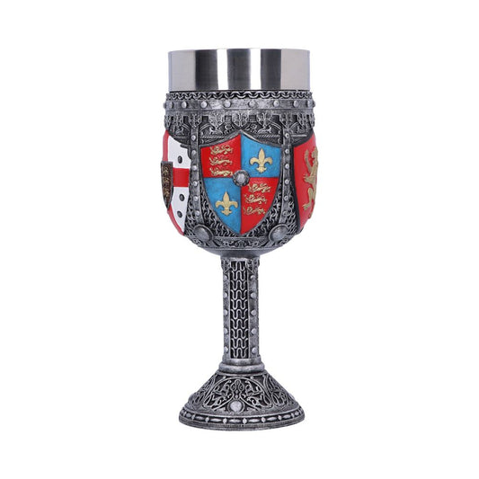 English Three Lions Shield St George Henry IV Wine Goblet 17cm 1