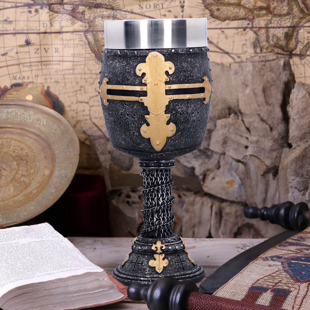 Crusader Medieval Knight Chainmail Wine Goblet 18cm 7