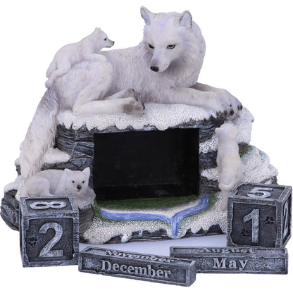 Mothers Watch White Wolf and Pups Calendar Mothers 13cm 5