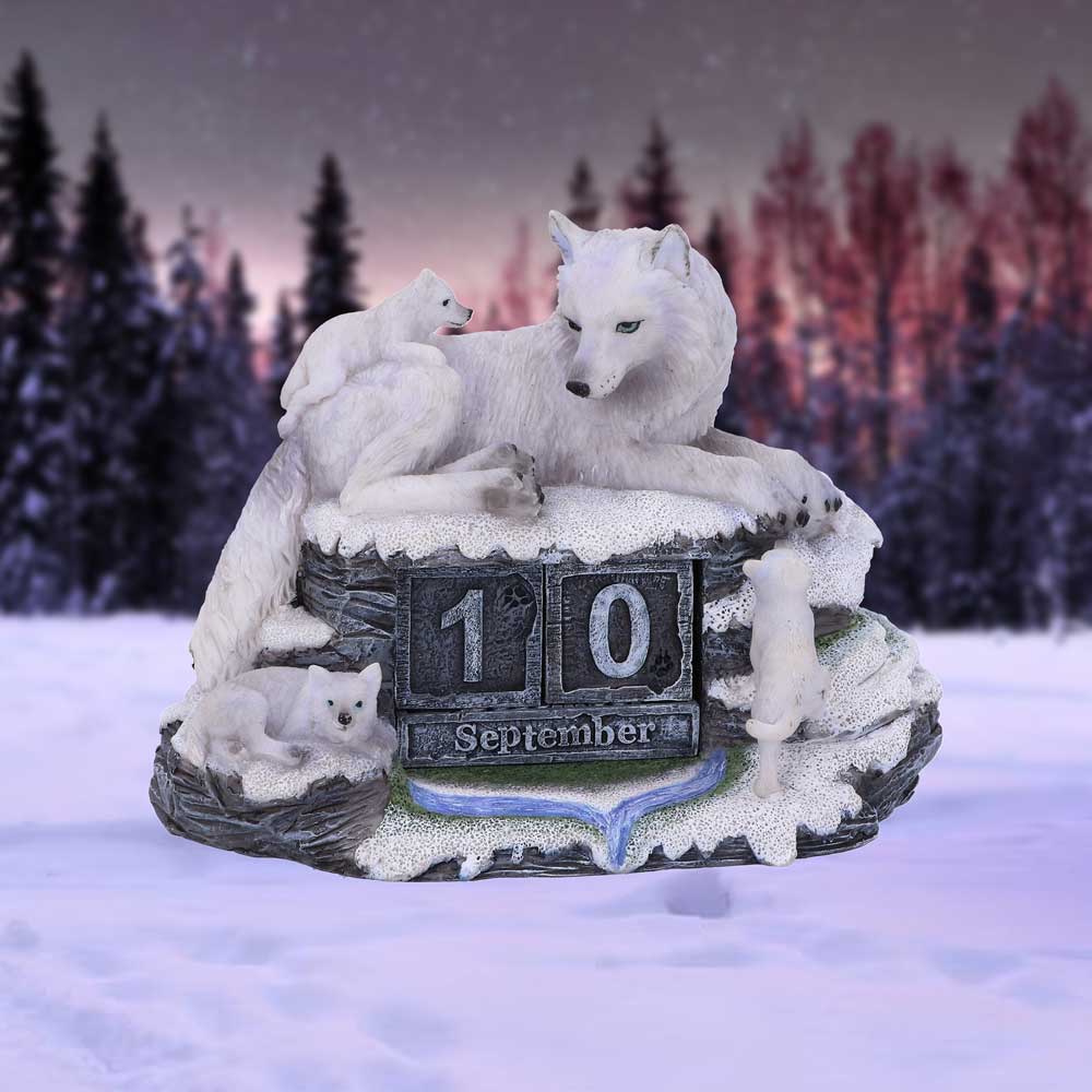 Mothers Watch White Wolf and Pups Calendar Mothers 13cm 6