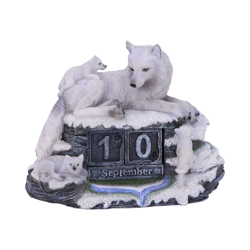 Mothers Watch White Wolf and Pups Calendar Mothers 13cm