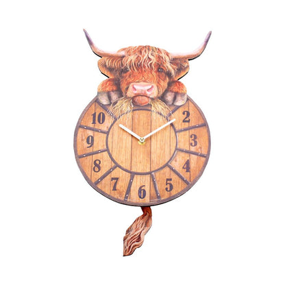 Highland Tickin Cow Pendulum Clock Tickin 1