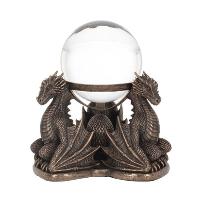 Bronze Dragons Prophecy Mythical Crystal Ball Holder 18.5cm 1