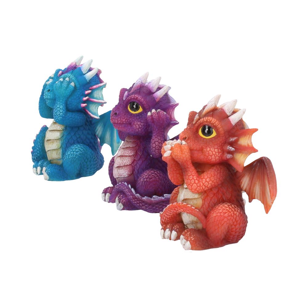Three Wise Dragonlings Figurines Dragon Ornaments 8.5cm 8