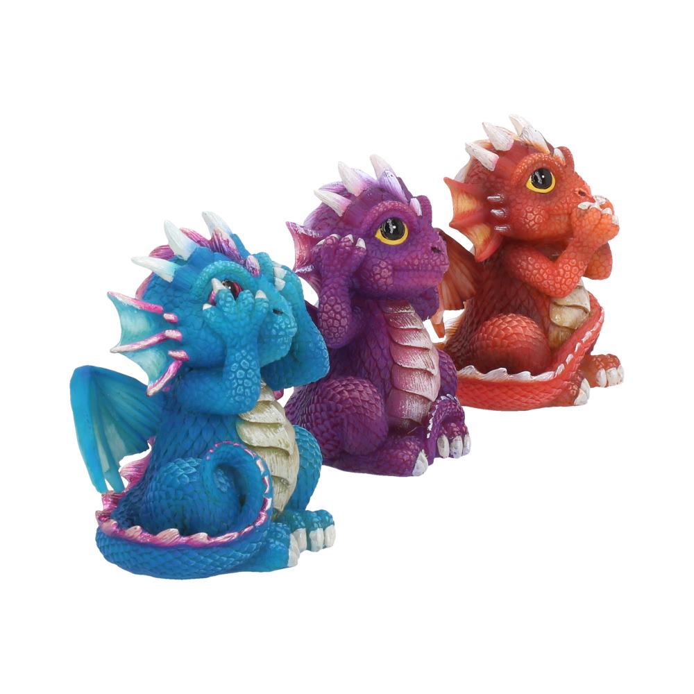 Three Wise Dragonlings Figurines Dragon Ornaments 8.5cm 12