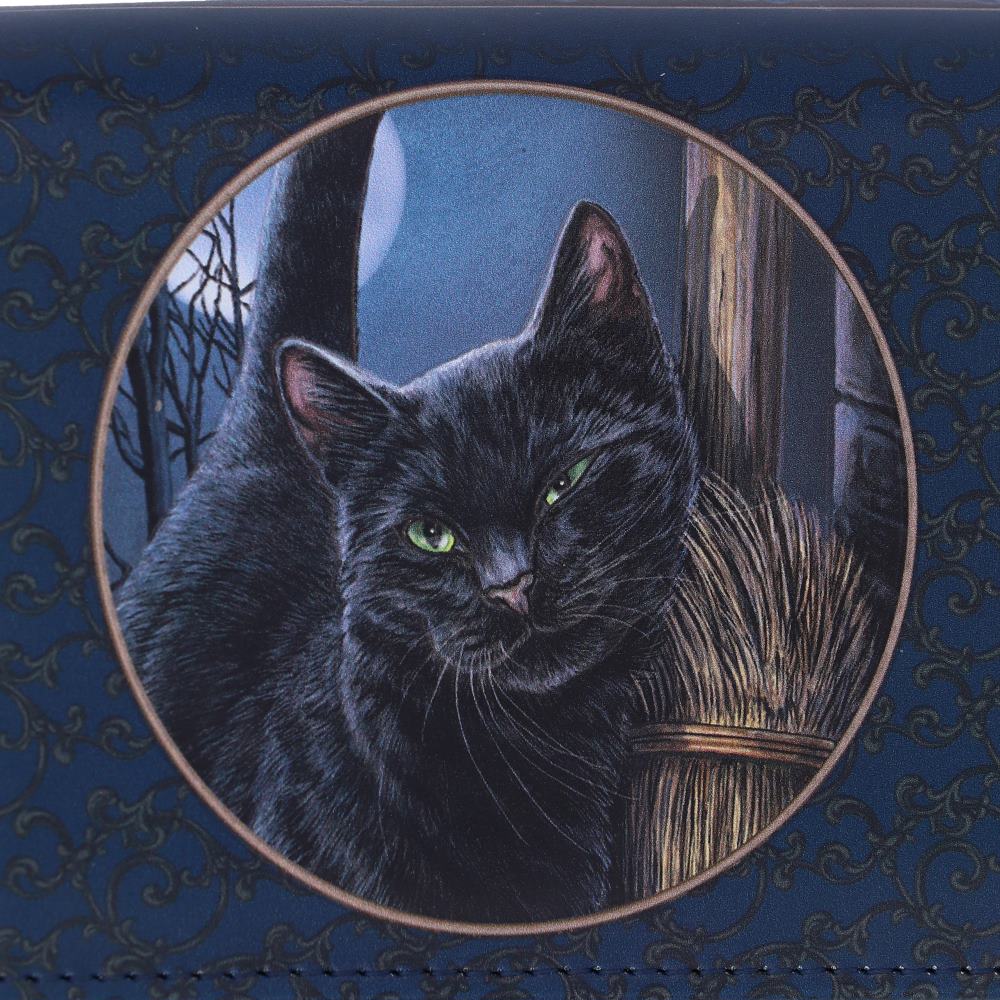 A Brush with Magick Cat Purse Navy Embossed 18.5cm 6