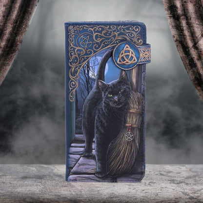 A Brush with Magick Cat Purse Navy Embossed 18.5cm 7