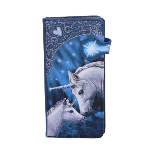 Lisa Parker Sacred Love Unicorn Purse Blue Embossed 18.5cm 1