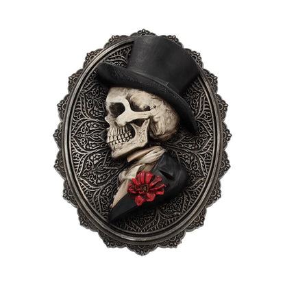 Beautiful Male Skeleton Plaque Day of the Dead Valentine Wall Hanging Handsome 22cm 1