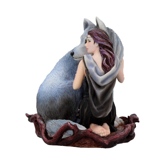 Soul Bond Handpainted Wolf and Woman Resin Figurine 17cm By Anne Stokes 2