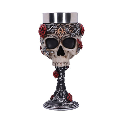 Gothic Roses Goblet Skull Horror Wine Glass 18cm 1
