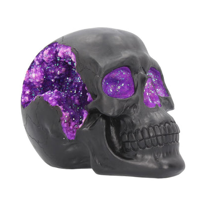 Geode Skull Black Purple Gothic Glitter Figurine 17cm 1
