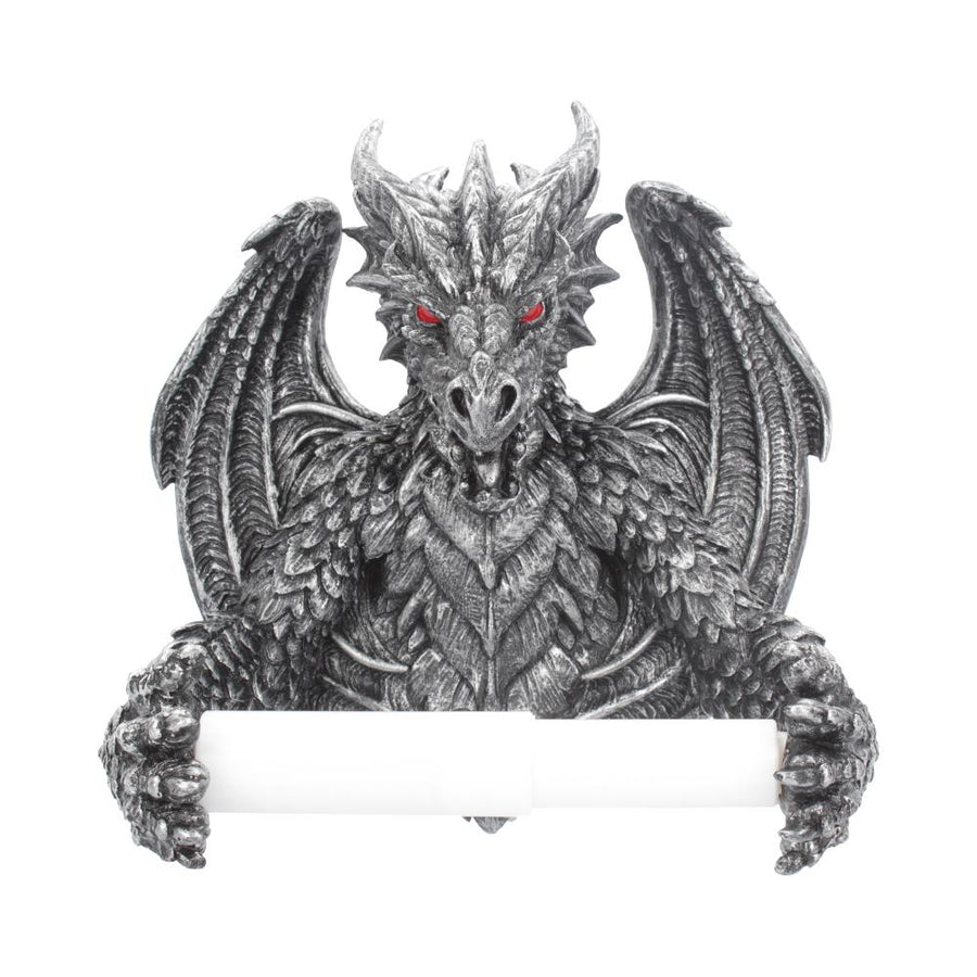 Obsidian Menacing Gothic Dragon Toilet Roll Holder 1