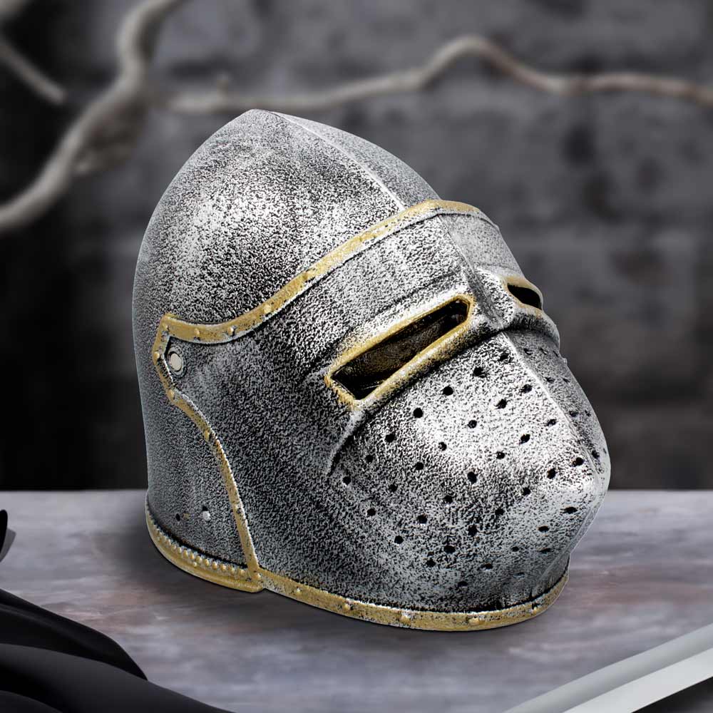 Pack of 3 Silver Knight Bascinet Helmet 20.5cm x 27cm 15cm 5