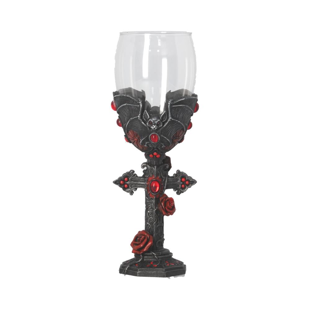 Carpe Noctem Dracula Vampire Bat Wine Glass Goblet 20cm 1