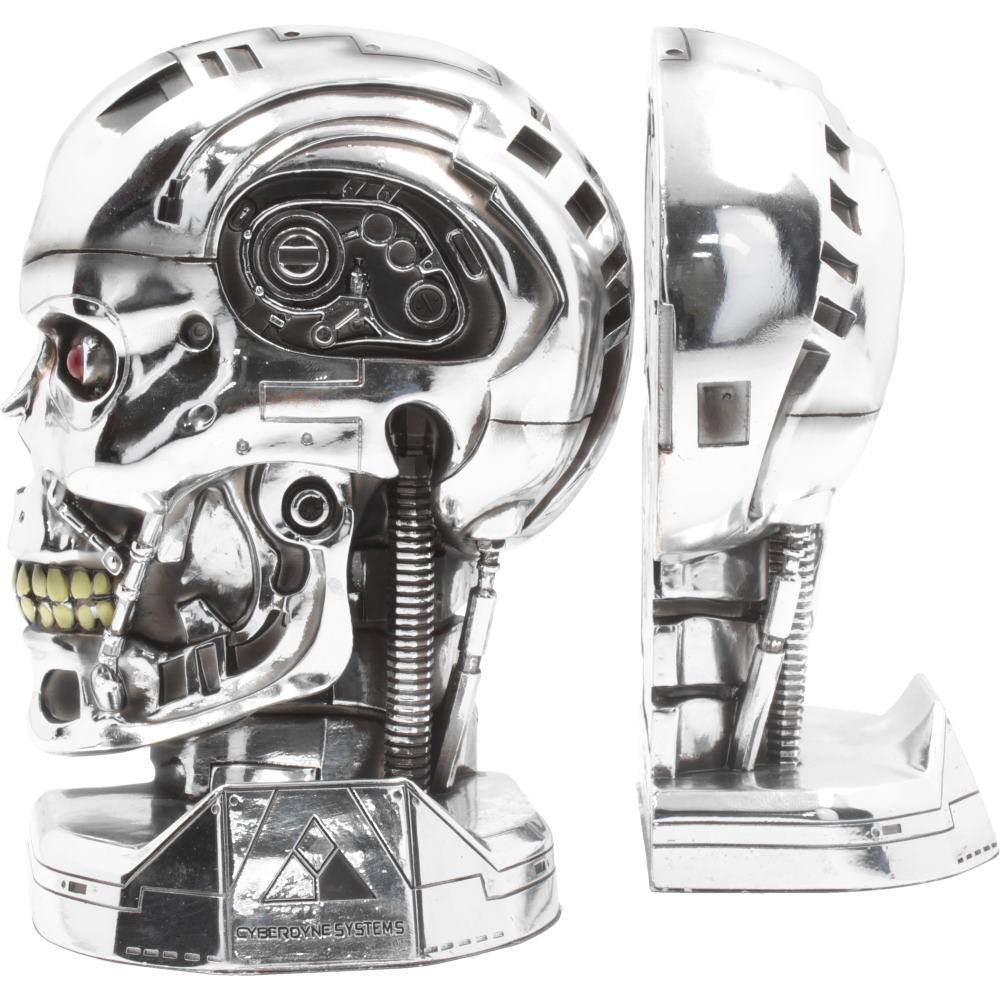 T800 Terminator 2 Judgement Day T2 Head Bookends 18.5cm 5