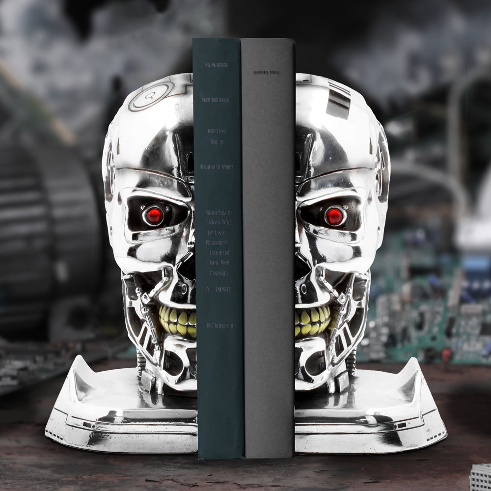 T800 Terminator 2 Judgement Day T2 Head Bookends 18.5cm 6