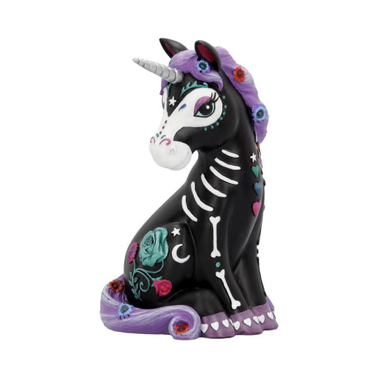 Sugarcorn Black Day of the Dead Skeleton Unicorn Figurine 22cm 1