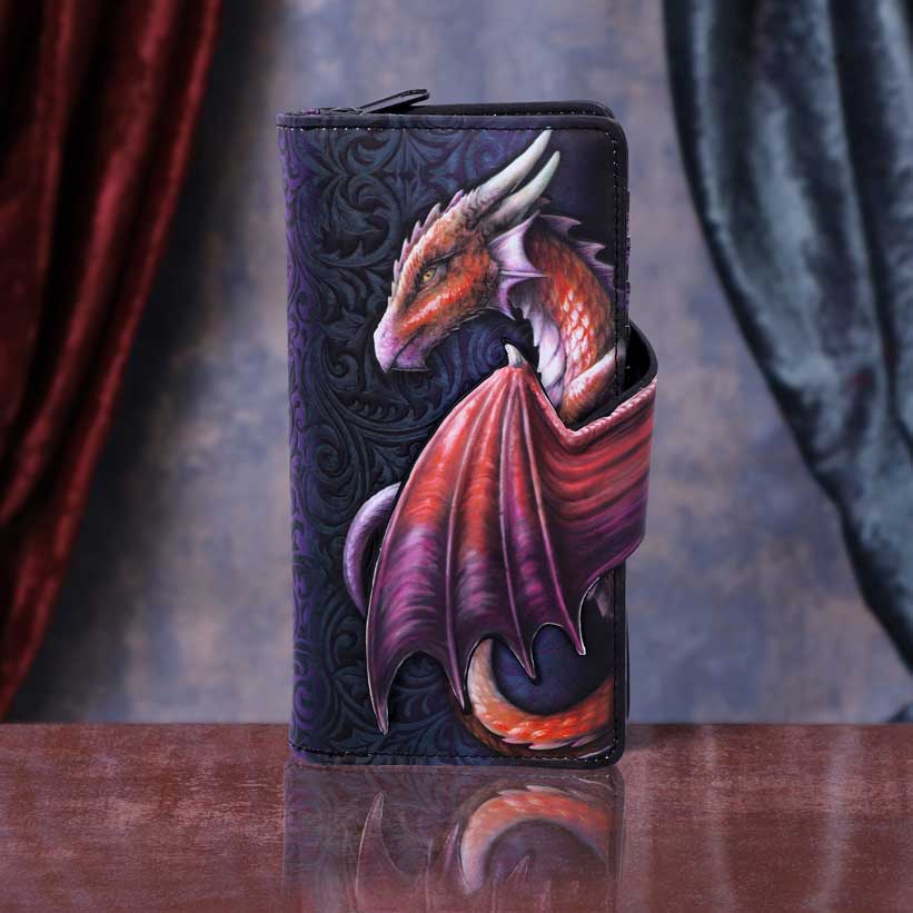 Take Flight Flying Gold Dragon Embossed Purse Red 18.5cm 7