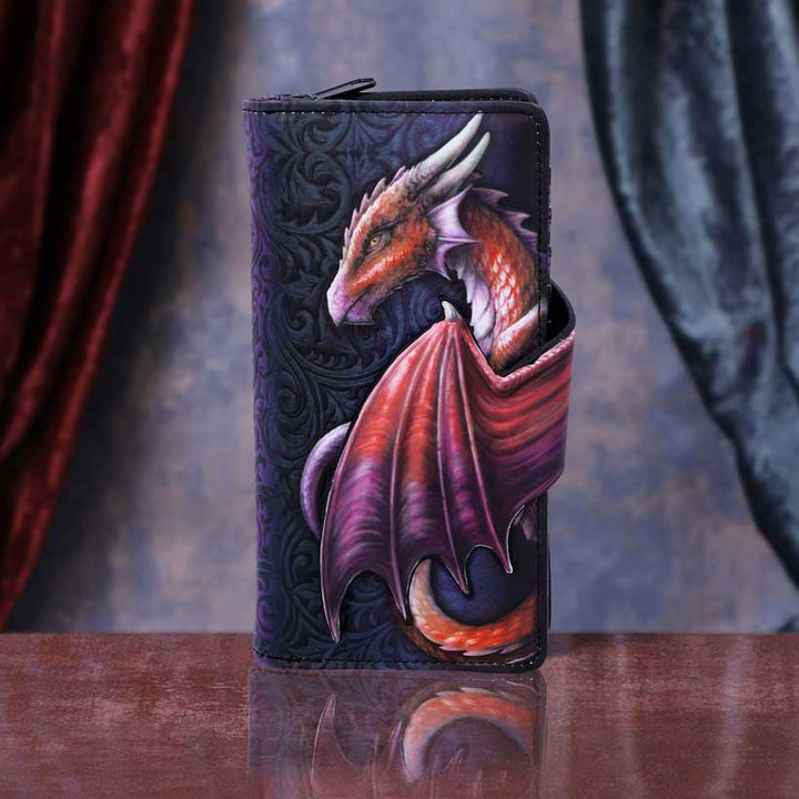 Take Flight Flying Gold Dragon Embossed Purse Red 18.5cm 7