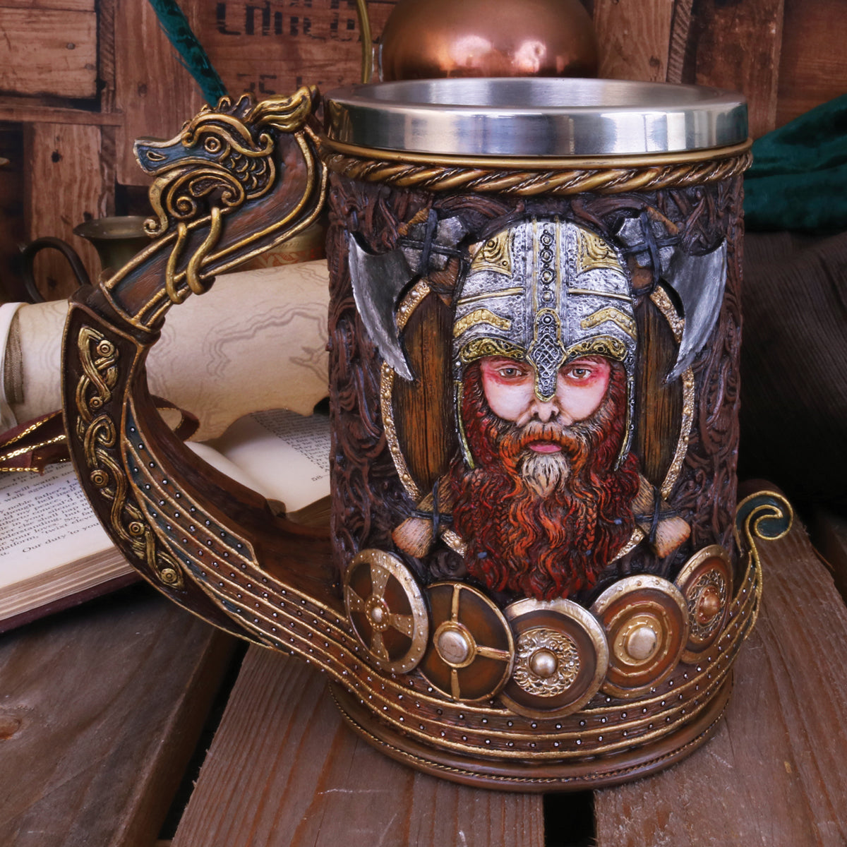 Drakkar Viking Dragon Boat Tankard 15cm 9