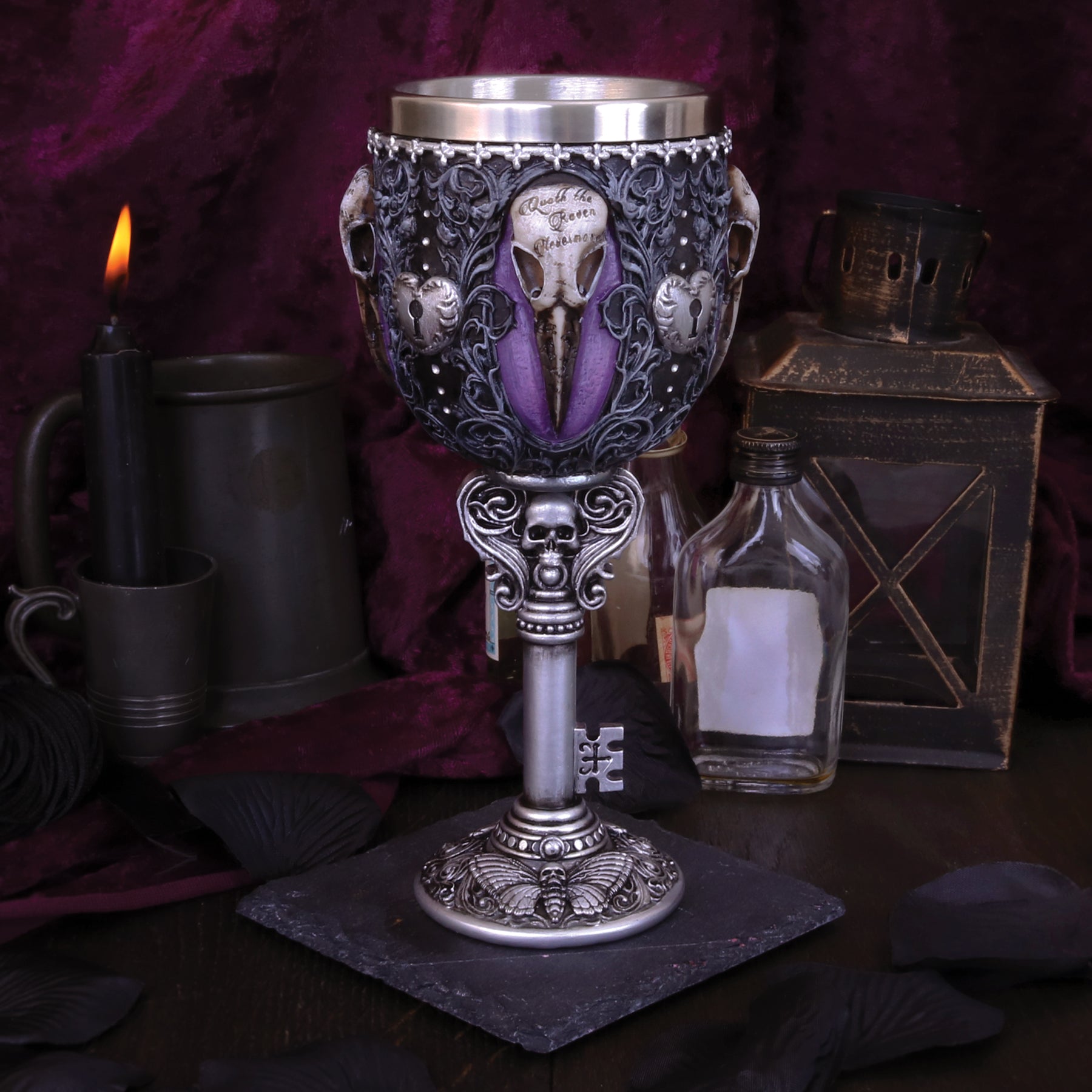 Edgar Allen Poe Nevermore Raven Goblet 18cm Drinking Cup 7